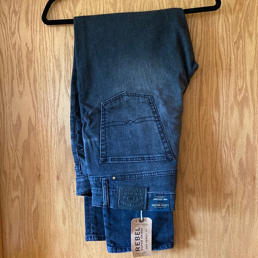 Lucky Brand Rebel Skinny Jeans - Men’s 38x32 - Black/Grey Wash